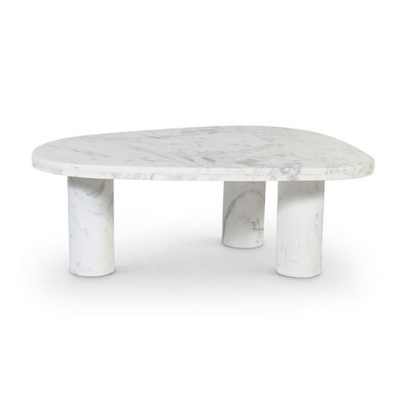 Meridian Furniture Messina White Genuine Marble Coffee Table