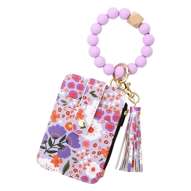 Cartera de cuero con llavero, tarjetero compacto, clip para billetes, organizador multifunción, accesorio portátil, protección RFID, esencial para llevar a diario.