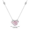 thumbnail image 3 of GHSOHS Necklaces for Women Cute Necklace Gold Choker Jewelry Pearl Strand Necklaces Pink Heart Cute Small Pendant Necklace Exquisite Love Heart Diamond Choker Necklace Clavicle Chain, 3 of 7