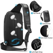 BANGE Waterproof Mens Sling Bag, Large Capacity Crossbody Backpack Durable