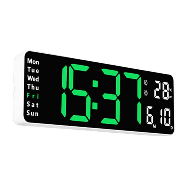 Inteprter Reloj de con cuenta regresiva y control remoto, pantalla Digital grande para sincronización precisa Electrónica blanco verde