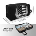 thumbnail image 4 of XMXT Large Capacity Makeup Bag, American Flag Skull Print Storage Bags Travel Toiletry Cosmetic Bag for Women Men, 4 of 9