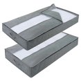 thumbnail image 1 of 2pcs Under Bed Storage Bag With Zips Foldable Thick Breathable Underbed Clothes Storage Bags, 1 of 5