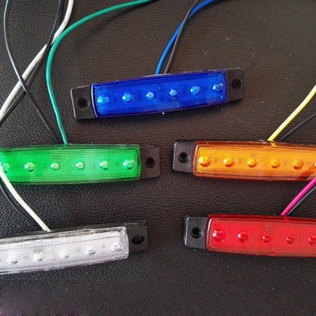 10 PCS 6LED/pc AUTO Signal Indicator Side Marker Lamp Rear Lights Clearance Tail Lights for Bus Truck Van Caravan RV Lorry