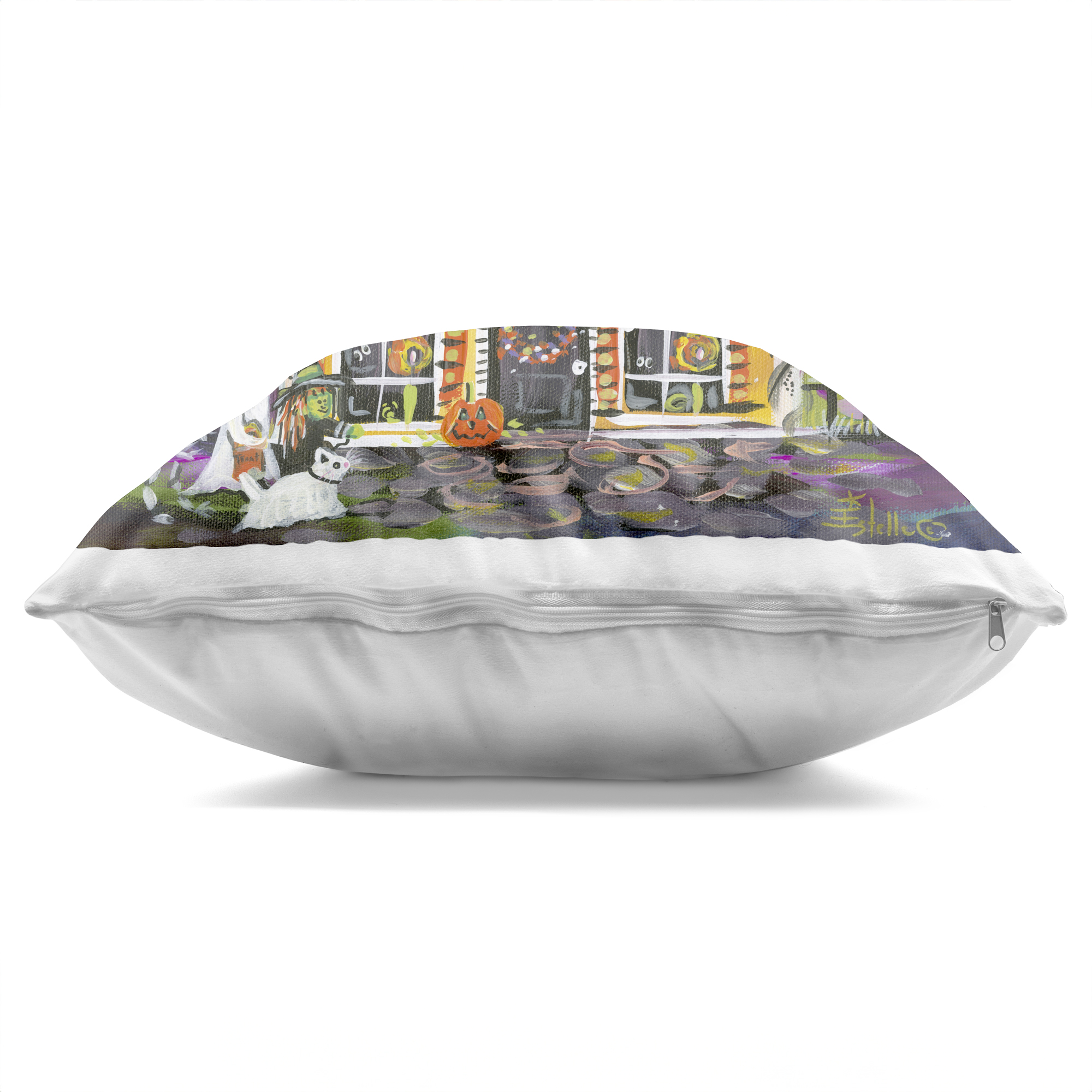Stupell Industries Costume Party Halloween House Decorative Printed Throw Pillow, design by Estelle Grengs