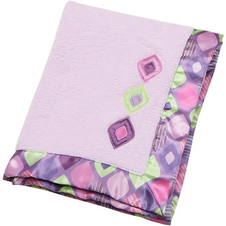 Baby Boom Mosaic Girl Satin Trim Blanket
