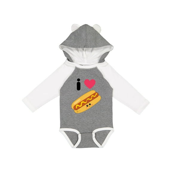 Inktastic I Love Hot Dogs Boys or Girls Long Sleeve Baby Bodysuit