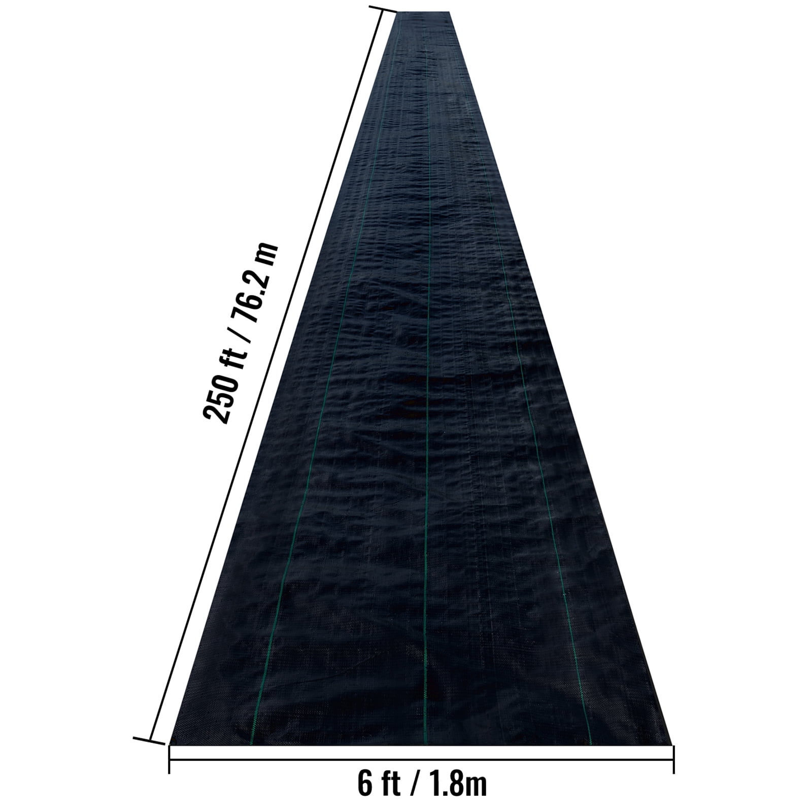 KFFKFF Premium Weed Barrier Fabric 6ft x 250ft 4.1oz Heavy Duty Geotextile Fabric, Woven Weed Control Fabric for Underlayment High Permeability Good for Flower Bed, Polyethylene Ground Cover, Black