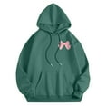 thumbnail image 4 of VISALY Hoodies Pullover Graphic Sweatshirts Sweatshirt for Women Trendy Hoodie Long Sleeve Preppy Clothes Casual Lightweight Womens Hoodies Pullover Soft Sweaters Sweaters Soft Sweaters Green Xl, 4 of 5
