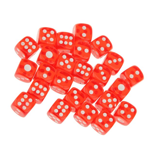 25 Piezas Dados Juegos de Accesorios de Juguete Accesorio 12 Mm Dados de Seis Caras CUTICAT Translúcido dados