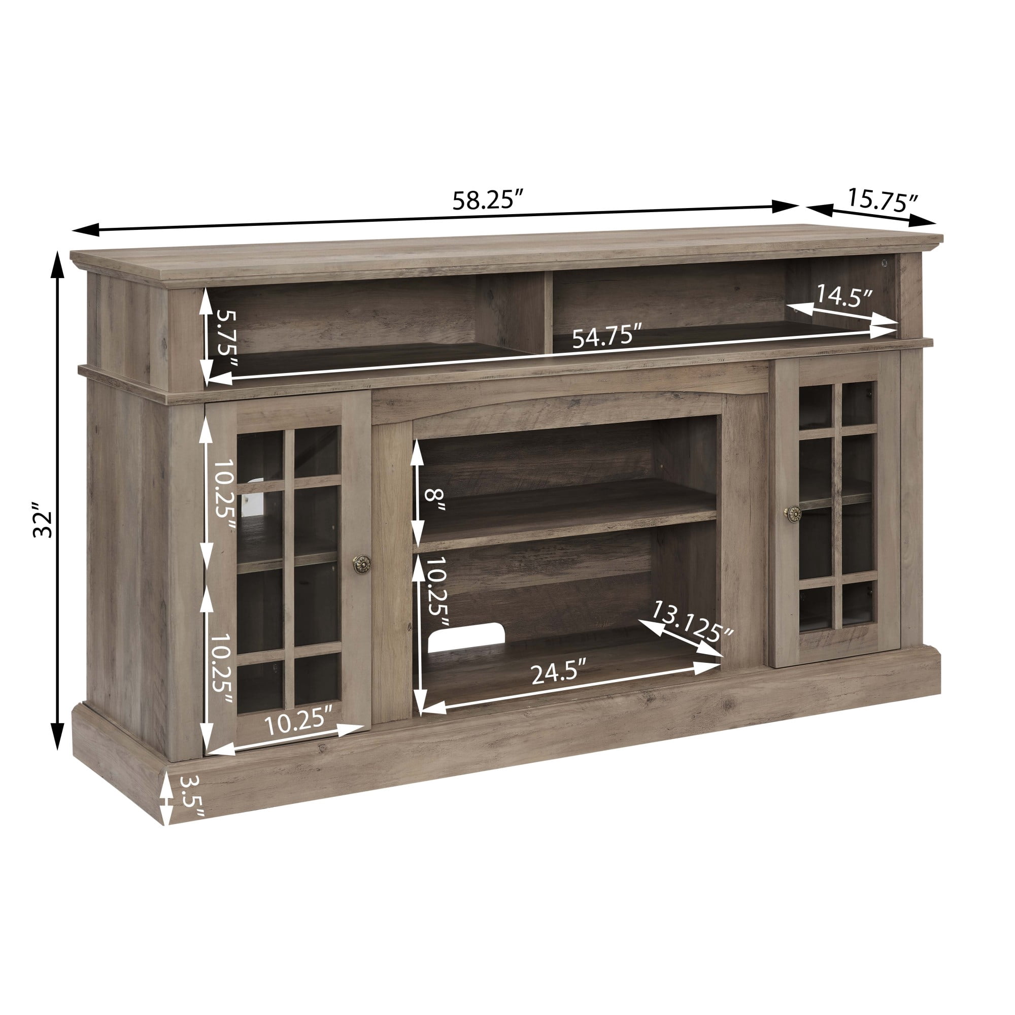 Jopath TV Stand for 65 Inch TV, Modern TV Cabinet with Open and Closed Storage for Living Room Gray