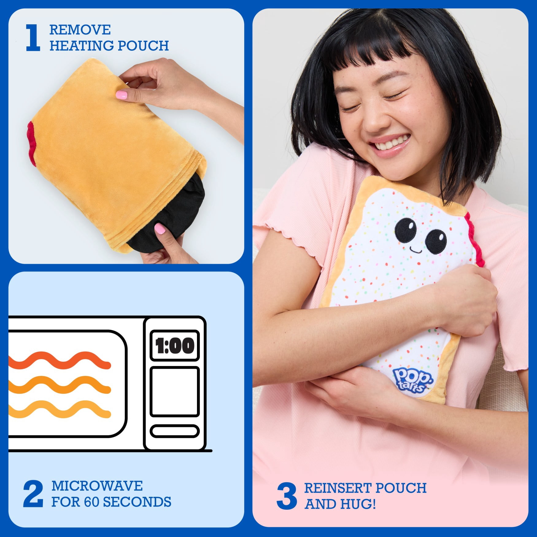 Pop-Tarts™ Happy Helpers Microwavable Heating Pad, Cozy Plush for Pain Relief, Back to School Self-Care Gifts
