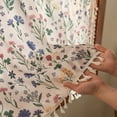 thumbnail image 6 of Celsvanis Cafe Printed Short Kitchen Curtain, Translucent Light Filtering Retro Window Drape Spring Summer Decor for Household Kitchen Indoor Coffee Shop 24"x39", 6 of 8