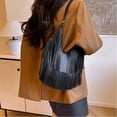 thumbnail image 3 of Fringe Hobo Bag for Women - Vegan Leather Crescent Shoulder Bag, Trendy Tassel Purse for Fall Winter, Boho Chic Handbag for Travel Work Casual Daily, 3 of 10