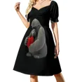 thumbnail image 1 of Vestido de manga corta tejido con diseño de gorila de montaña para el Día de San Valentín, vestidos largos para mujer, vestidos elegantes, 1 of 7