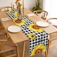 thumbnail image 3 of Sunflowers Table Runner - 70 Inch Long, Kitchen Dining Table Runner Dresser Scarves, Black White Check Sunshine Buffalo Bee Farmhouse Decor for Coffee Tables Wedding Party Banquet, 3 of 8