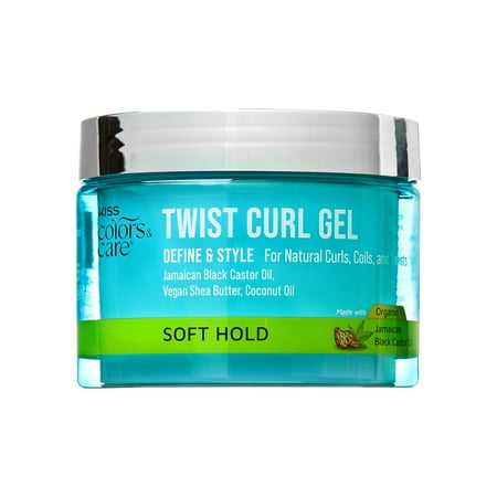 Kiss Colors & Care Define & Style Twist Curl Hair Styling Gel for Natural Curls, Coils & Twists, 8 oz