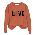 thumbnail image 1 of Rbaofujie Chandails Mignons pour Femmes Chandails Décontractés Imprimés Col Rond Manches Longues Chandails en Molleton Amples Chandails à Capuchon Orange pour Filles, 1 of 3