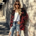 thumbnail image 4 of Garronmavis Womens Long Sleeve Cardigan Sweater for Fall Cardigan Jacket Stretch Blouses for Women Dressy Casual Draped Top Plus Size Red Bat, 4 of 6