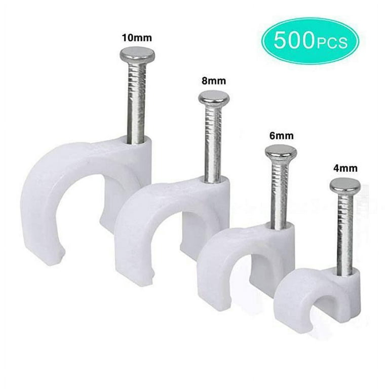 500 Pcs Cable Clips Nails 4mm 6mm 8mm 10mm, AGPTEK Cable Wire