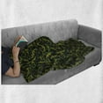 thumbnail image 5 of Vines Soft Flannel Fleece Throw Blanket, Rhythmic Abstract Ivy Grape Leaves Print in Dark Tones, Cozy Plush for Indoor and Outdoor Use, 60" x 80", Olive Green Dark Green, by Ambesonne, 5 of 5
