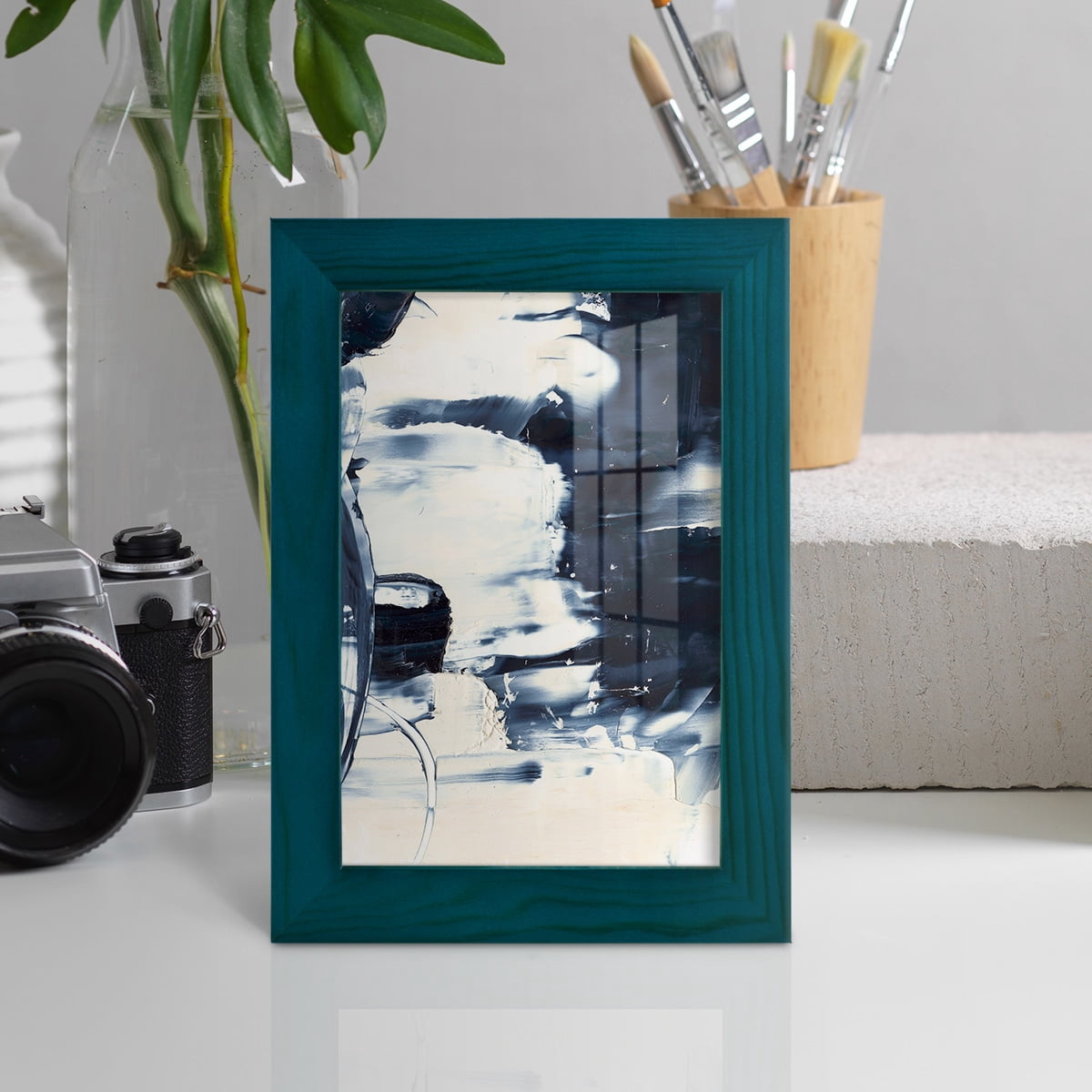 Wave Rider II -Framed Print w/glass-Ocean Blue