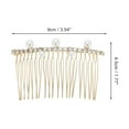 thumbnail image 2 of Unique Bargains 1 Pc Women's Flexible Pearls Side Comb for Parties Gold Tone Alloy, 2 of 4