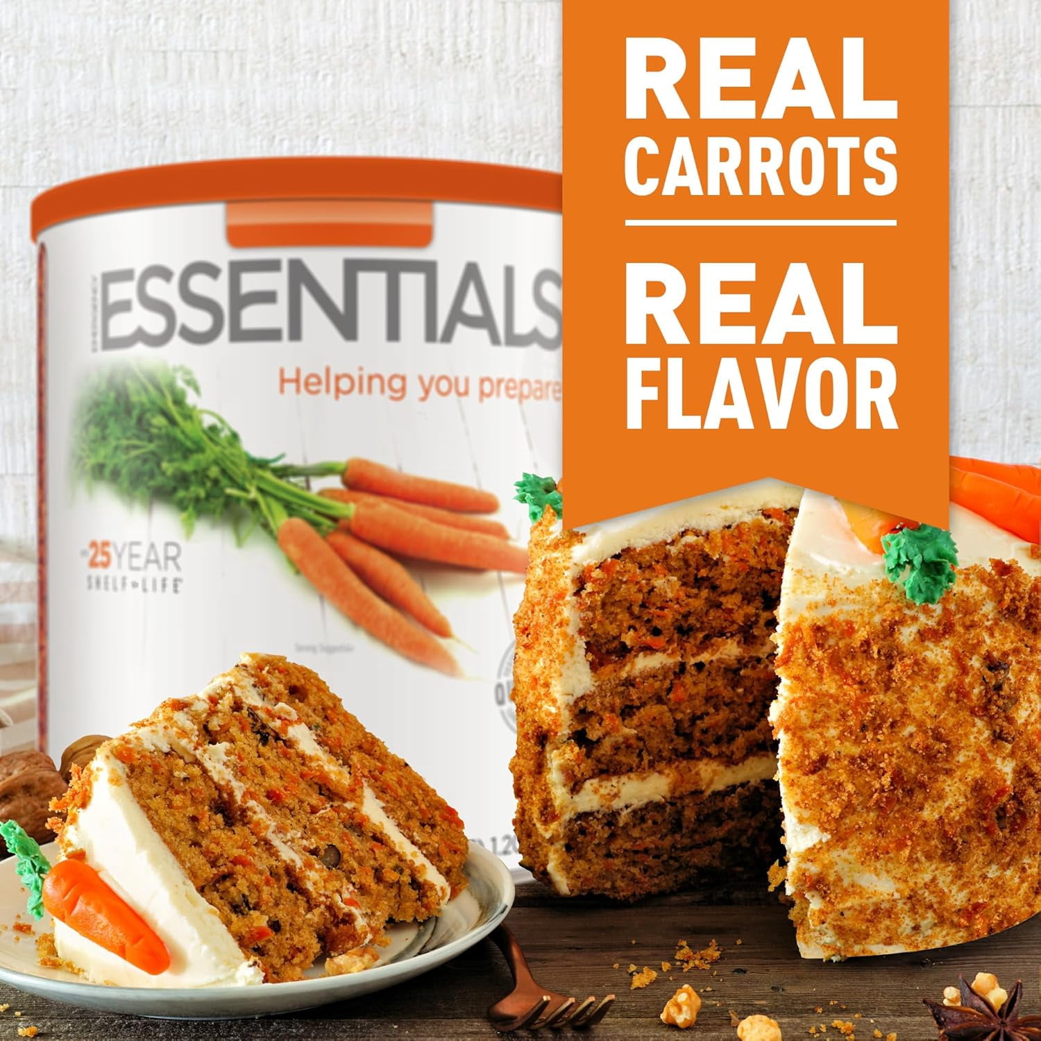 Emergency Essentials Dehydrated Carrot Dices, Bulk #10 Can, 75 Servings, 3,750 Calories, Up to 25-Year Shelf Life, Emergency Food Storage
