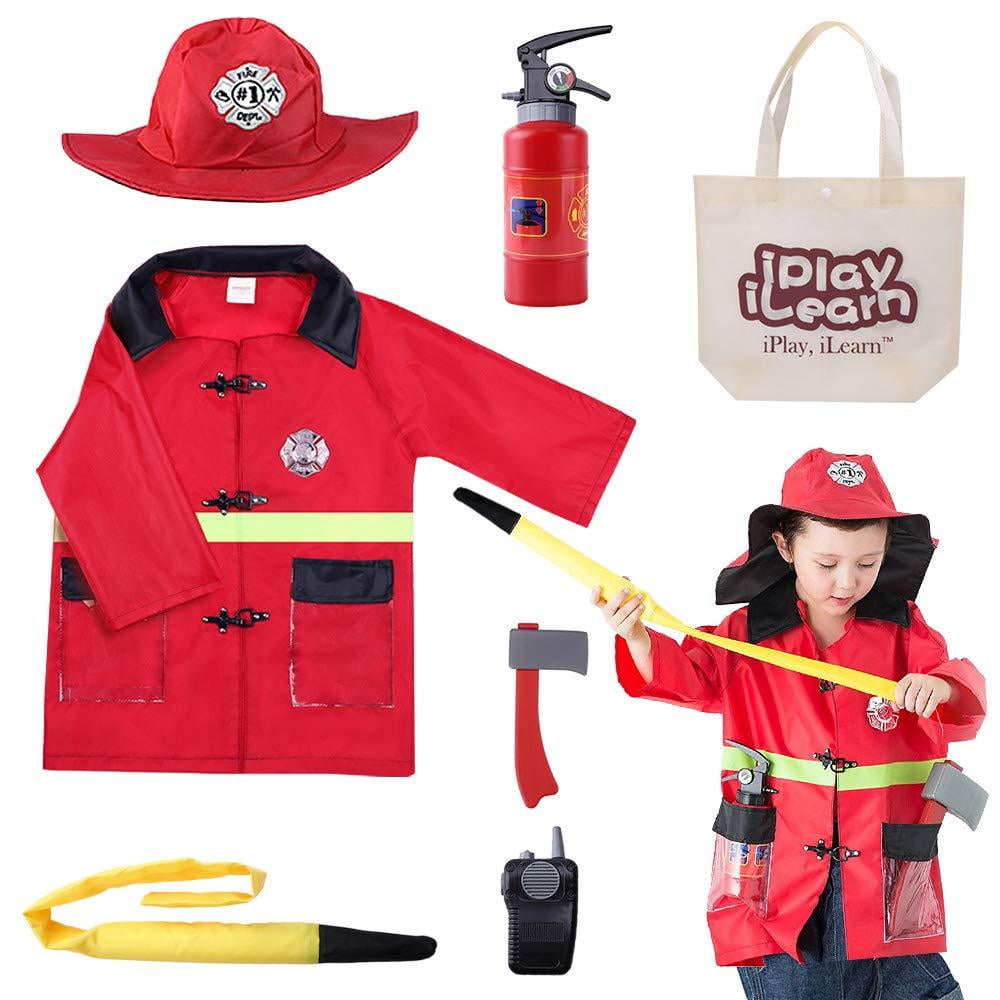 Deluxe Fireman Fire Fighter Firefighter Dress Up Toddler Child Costume Set 