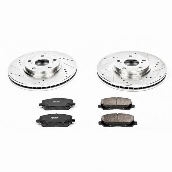 PowerStop Front Z23 Evolution Sport Carbon-Fiber Ceramic Brake Pad and Drilled & Slotted Rotor Kit Fits: TOYOTA Select Models K1137