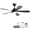 Matte Black + ABS, variant on 45 Inch Smart Ceiling Fan with Light 18W Tri Color Dimmable LED Alexa APP Control Quiet Reversible Motor Memory Function Timer