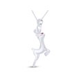 thumbnail image 2 of AFFY Simulated Ruby Reindeer Pendant & Chain 14k White Gold Over Sterling Silver, 2 of 6
