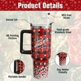 thumbnail image 4 of 40 oz Christmas Tumblers with Handle and Straw, Buffalo Snowflakes 40oz Stainless Steel Vacuum Insulated Travel Coffee Mug Cup Water Bottle, Christmas Decor Stuff Accessories Gifts for Women, 4 of 6