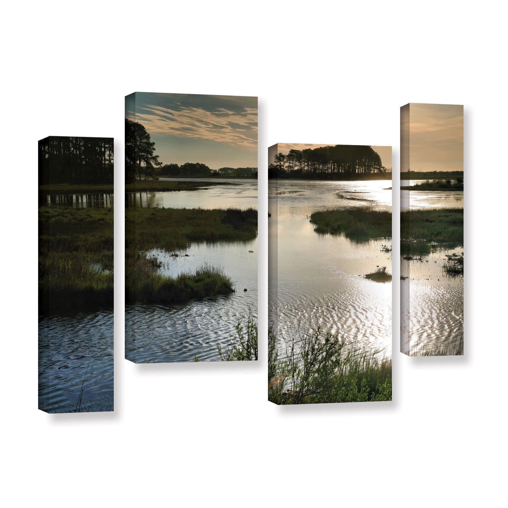 ArtWall Steve Ainsworth "Early Morning on Beach Drive II" 4-Piece Gallery-Wrapped Canvas Staggered Set
