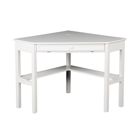 SEI Furniture Alexander Corner Computer Desk in White