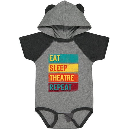 

Inktastic Eat Sleep Theatre Repeat Drama Gift for Actor Gift Baby Boy or Baby Girl Bodysuit