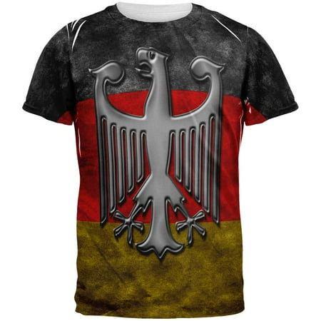 - German Flag Eagle Crest All Over Mens T Shirt