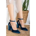thumbnail image 2 of Colette - Tacones de terciopelo azul verdoso turquesa 22 CM, 2 of 4