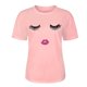 thumbnail image 4 of Hecho para Más Camisa Mujeres Sudadera de Manga Corta con Patrón Casual con Diseño de Pestañas Impreso, Cuello Redondo para el Hogar Y el Trabajo, 4 of 8