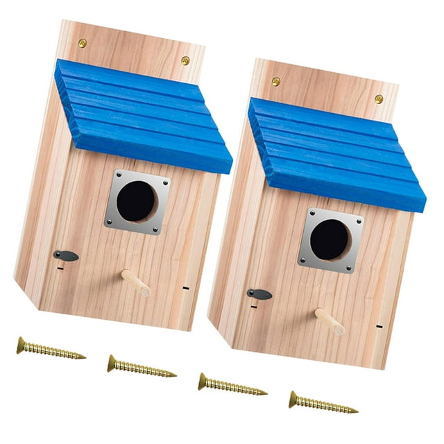 Casa de pájaros Aviario aviar creativo de Decoración de techo inclinado Refugio de pájaros colgantes de madera de madera