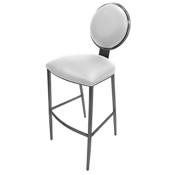 Tobias Designs 30" Contemporary Stainless Steel Bar Stool in White