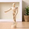 thumbnail image 1 of FUTUREORYY 1Pack Wood Mannequin With Stand For Artistic Study And Home Decoration In Light Yellow, 1 of 8