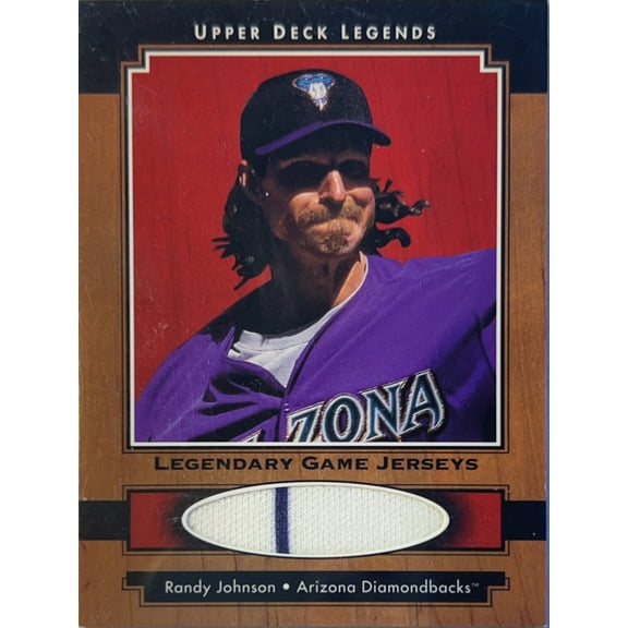 2001 Upper Deck Legends Legendary Game Jerseys Randy Johnson J-RJo Game-Used Jersey Arizona Diamondbacks MLB Baseball Trading Card
