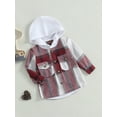 thumbnail image 3 of Cenuakty Little Boys Shirt Coat, Autumn Toddlers Plaid Long Sleeve Tops Children Casual Hooded Outwear, 3 of 8