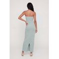 thumbnail image 2 of Women's Striped Ribbed Knit Strapless Maxi Dress with Back Slit, 2 of 2