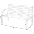thumbnail image 6 of Classical Wooden Slats Outdoor Park Bench with Steel Frame, Seating Bench for Yard, Patio, Garden, Balcony, and Deck, 6 of 7