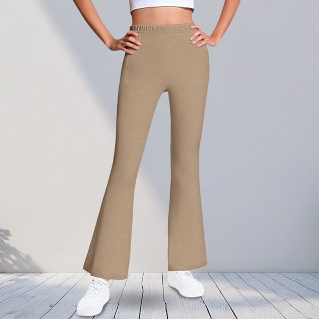 Cowsor Girls Flared Dress Pants – Soft Bell Bottom Uniform Pants for School or Daily Wear