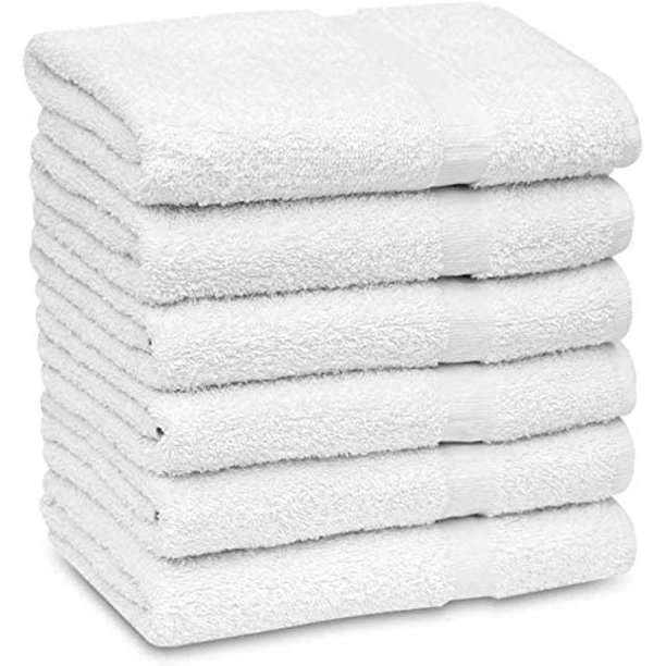 Gold Textiles Bulk Bath Towels White 12 Pack 22x44 Inches Economy Light
