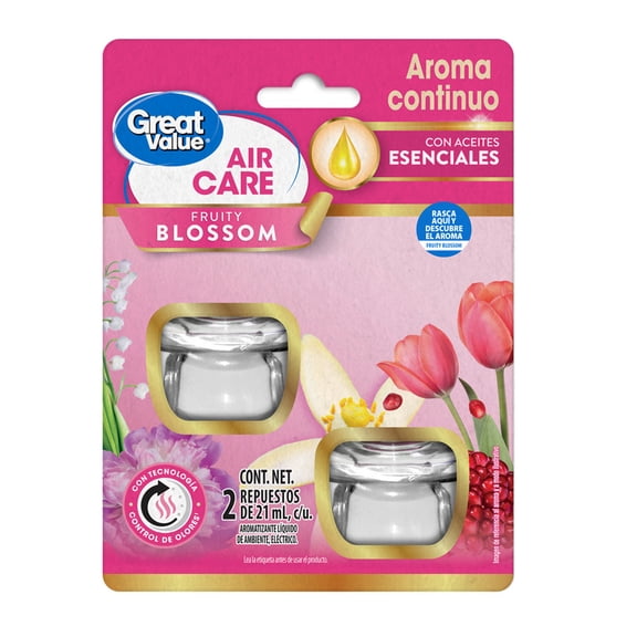 Aromatizante de ambiente continuo Great Value Fruity Blossom 2 repuestos