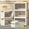 thumbnail image 4 of 4 Tier Stackable Storage Shelf with Clear Drawers - Folding Organizer with Wheels for Closet, Kitchen, Bathroom, Bedroom, Tool-Free Assembly, 4 of 9